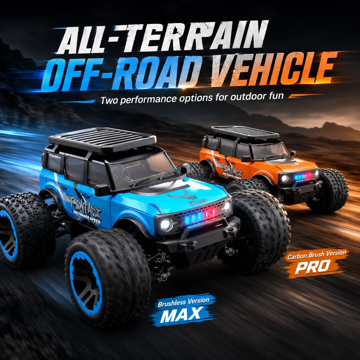 ZNLYRION Off-Road Car RC Toy Monster Truck SG201MAX PRO 4WD Brushless 55KM/H 2.4G Remote Control with LED Lights for Boys and Adults