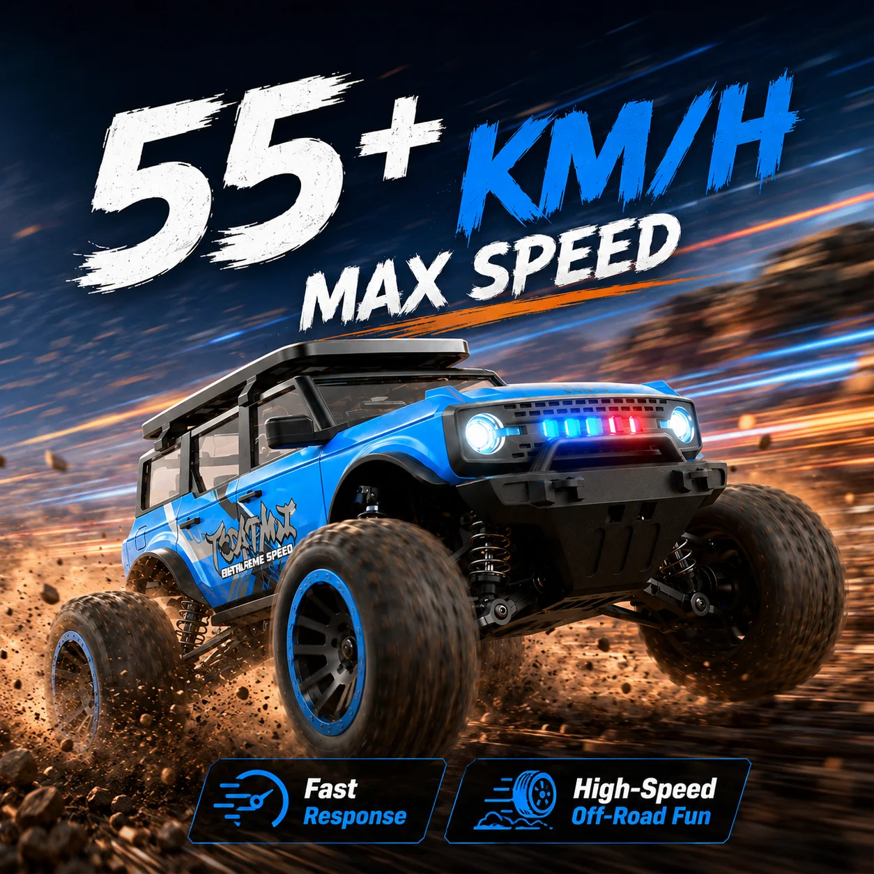 ZNLYRION SG201MAX PRO RC Monster Truck 4WD Brushless 1:20 Scale 55KM/H 2.4G Remote Control Off-Road Car with LED Lights for Boys and Adults