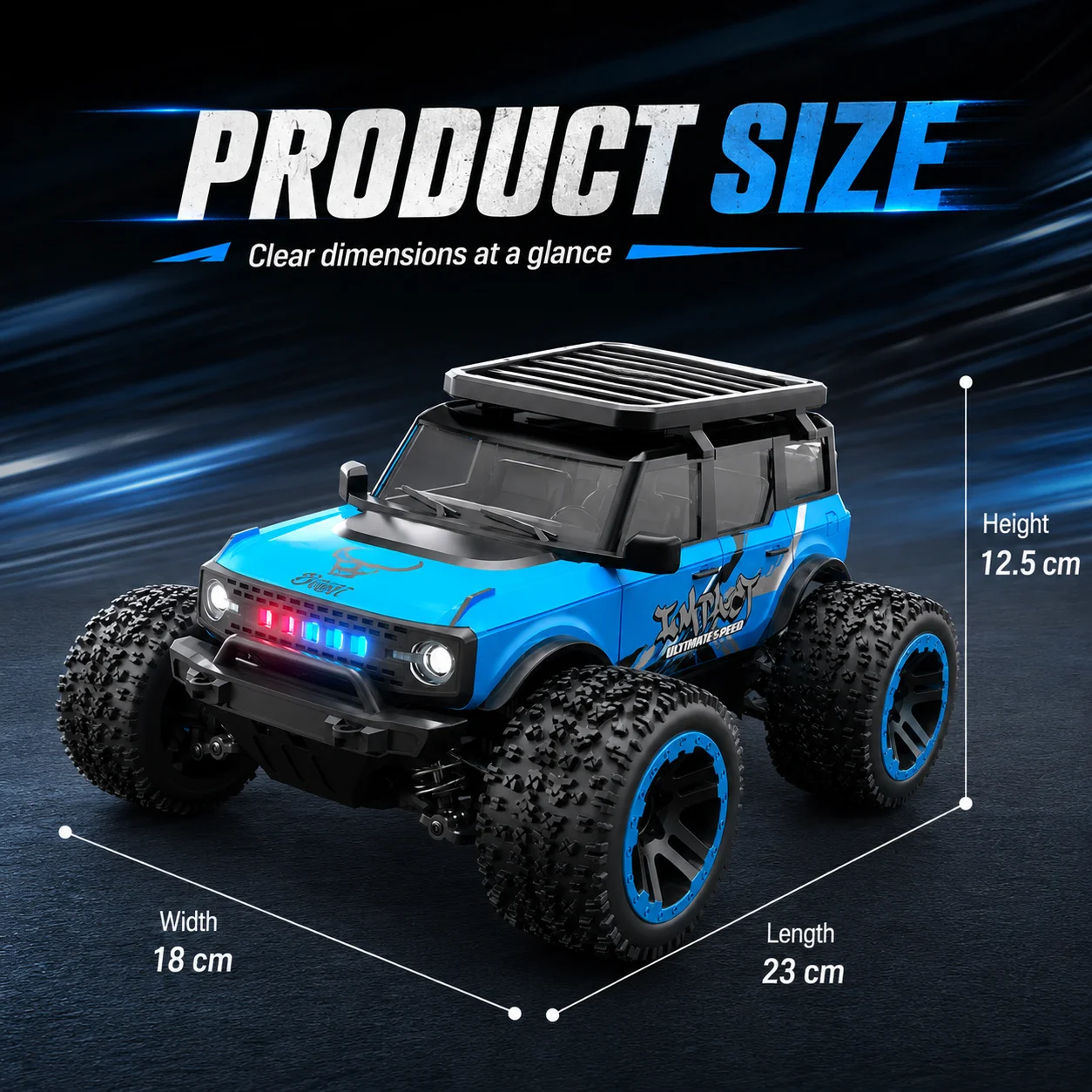 ZNLYRION Off-Road Car RC Toy Monster Truck SG201MAX PRO 4WD Brushless 55KM/H 2.4G Remote Control with LED Lights for Boys and Adults