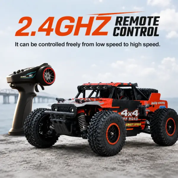 ZNLYRION SG202MAX RC Monster Truck Scale1:16 Truck 4WD Brushless 55KM/H 2.4G Remote Control Off-Road Car with LED Lights for Boys Adults