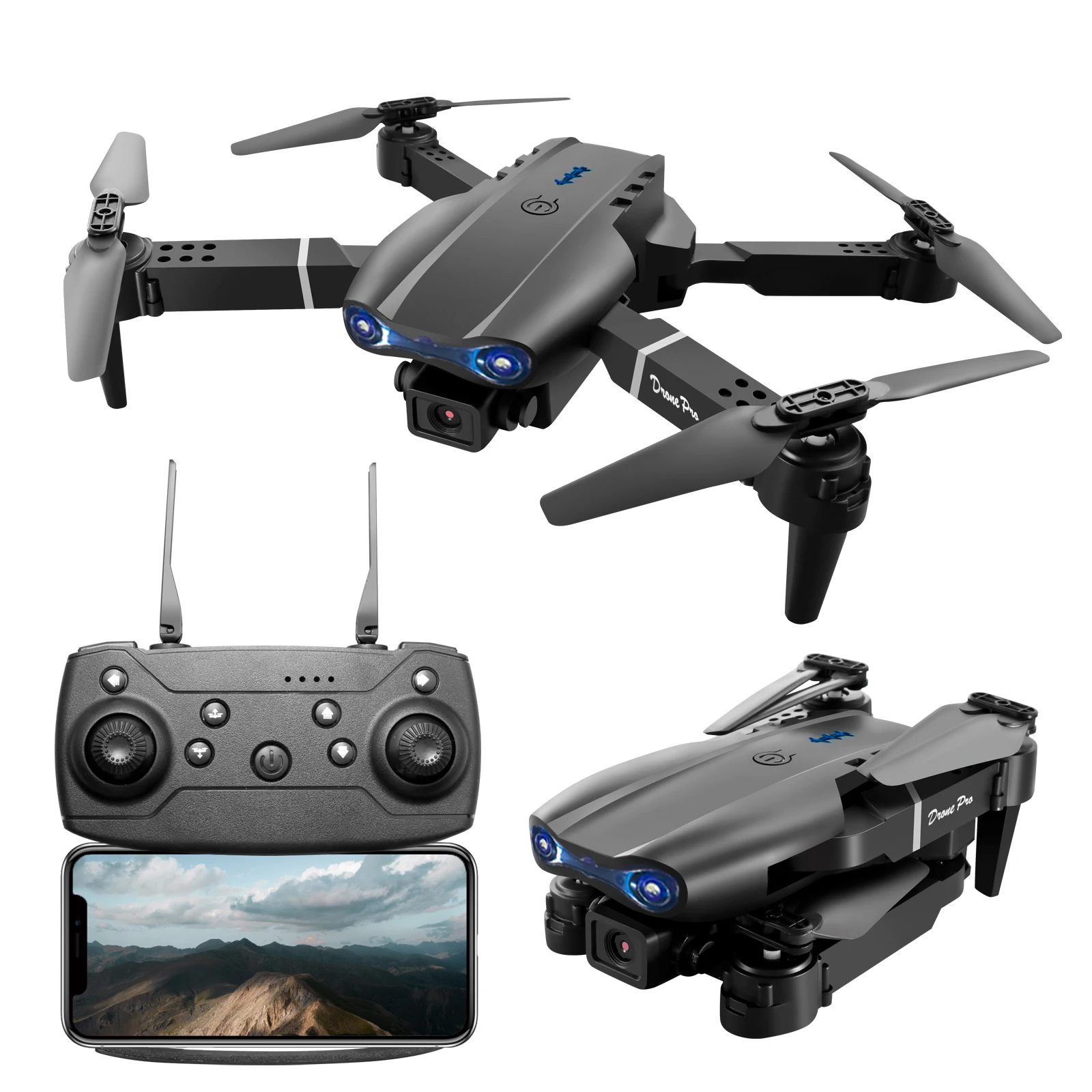 ZNLYRION Drone Toy Dual Camera FPV Drone Optical Flow Hover Foldable RC Quadcopter APP Path Flight Beginner Drone Toy