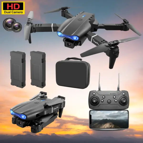 ZNLYRION Drone Toy Dual Camera FPV Drone Optical Flow Hover Foldable RC Quadcopter APP Path Flight Beginner Drone Toy