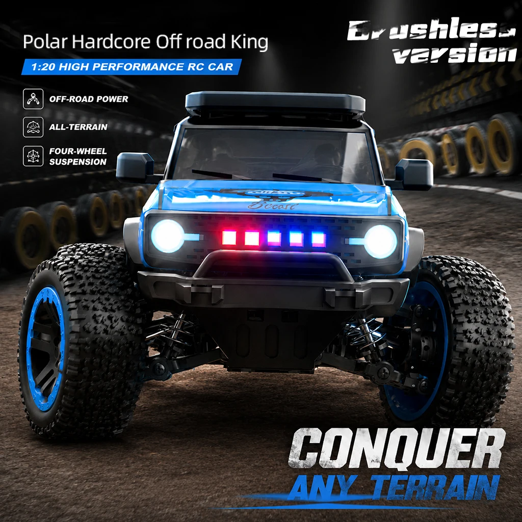 ZNLYRION Off-Road Car RC Toy Monster Truck SG201MAX PRO 4WD Brushless 55KM/H 2.4G Remote Control with LED Lights for Boys and Adults