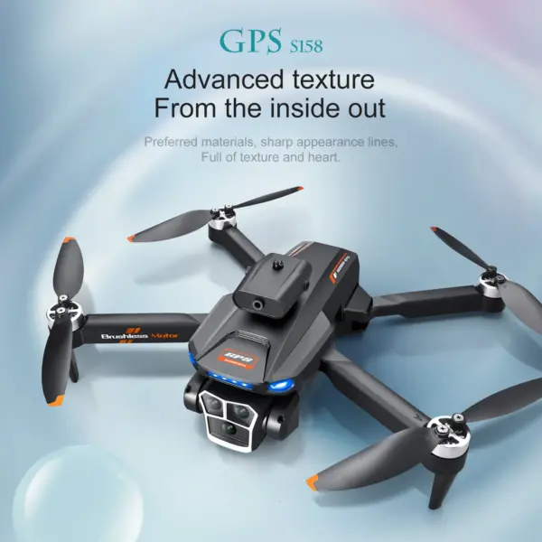 ZNLYRION S158 GPS Drone with Triple 4K HD Camera Brushless Motor 5G FPV Optical Flow Hover 2KM Long Range Foldable RC Quadcopter