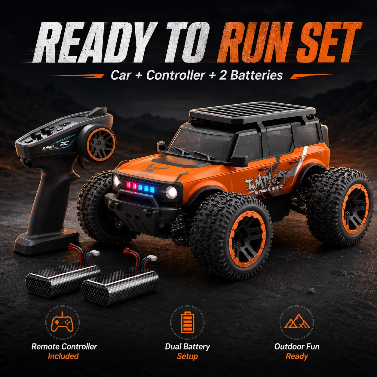 ZNLYRION Off-Road Car RC Toy Monster Truck SG201MAX PRO 4WD Brushless 55KM/H 2.4G Remote Control with LED Lights for Boys and Adults