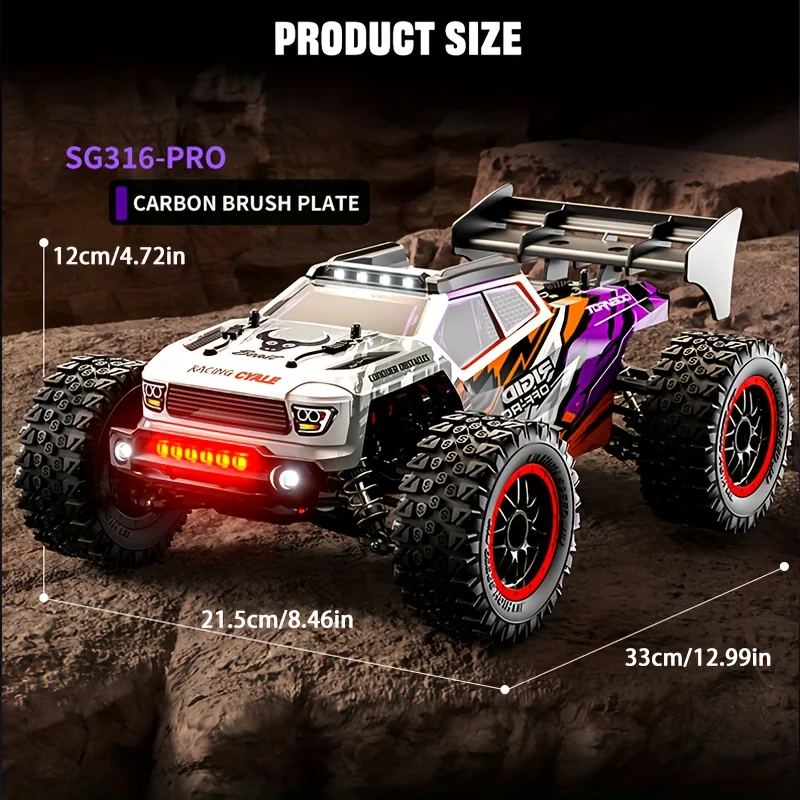 ZNLYRION RC Monster Truck 1:12 Scale 4WD Brushless Max 80KM/H 35A ESC Metal Drive Shaft Independent Suspension All Terrain RC Off-Road Racing Vehicle