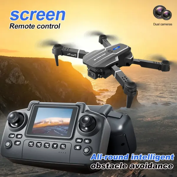 ZNLYRION 2.4Ghz S101 RC Drone with HD Dual Camera Altitude Hold Path Planning Flight 3-Speed Adjustable Foldable Drone Toy