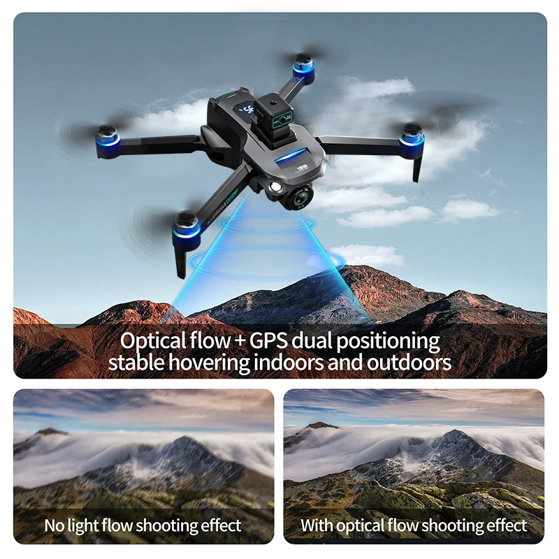 ZNLYRIONS159 GPS Drone with Built-in Screen Remote 8K Camera Brushless Motor Optical Flow + GPS Dual Positioning and Auto Return Home