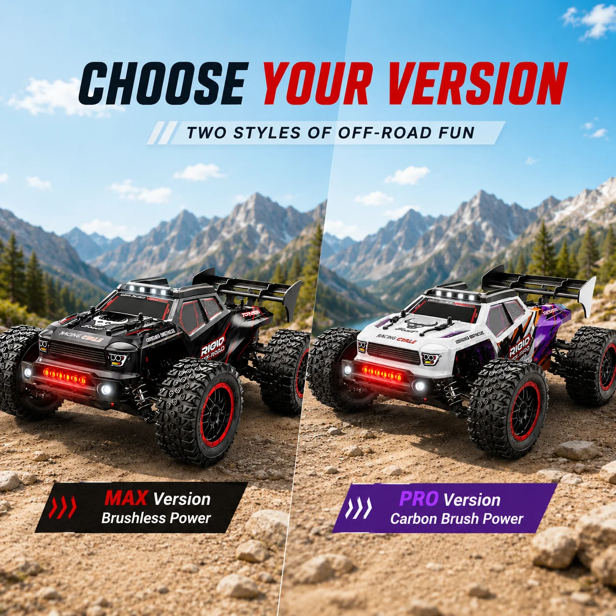 ZNLYRION SG316MAX PRO Brushless RC Off Road Truck 55+KM/H 4WD All Metal Differential Chassis 2.4G Full Proportional Remote Control RC Buggy With LED Light Hobby Car