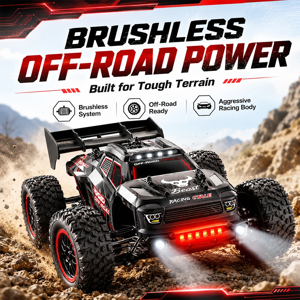 ZNLYRION SG316MAX Brushless RC Off Road Truck 55+KM/H 4WD All Metal Differential Chassis 2.4G Full Proportional Remote Control RC Buggy With LED Light Hobby Car