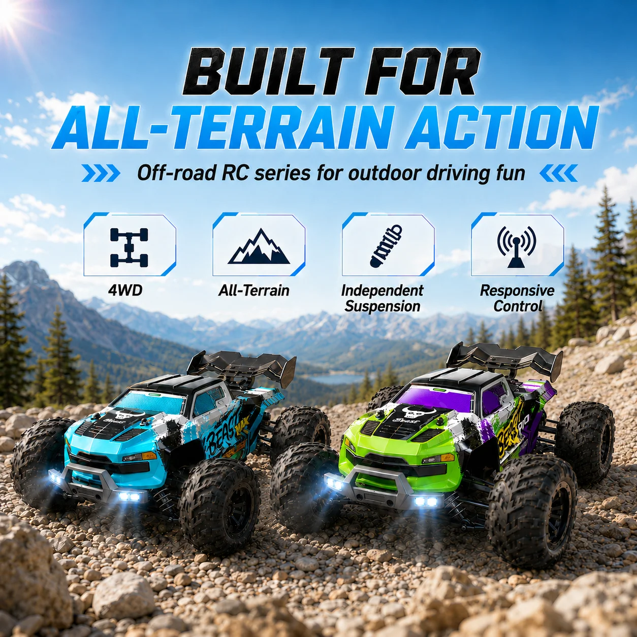 ZNLYRION RC Off-Road Monster Truck Buggy 1:16 4 Wheel Drive SG116MAX PRO Vehicle Optional Brushless Motor Anti-Slip Tire Remote Control Racing Truck