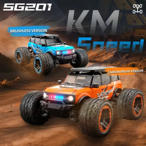 ZNLYRION 4WD Brushless Off-Road Car RC Toy Monster Truck SG201MAX PRO 55KM/H 2.4G Remote Control with LED Lights for Boys and Adults