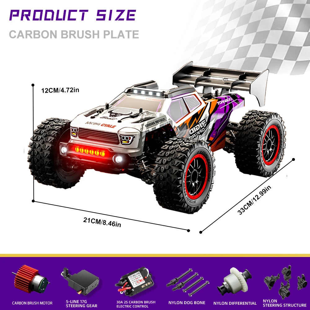 ZNLYRION RC Truck SG316MAX PRO High Speed Brushless Full Metal Gear Differential 2.4Ghz 300M Remote Distance LED Headlight Big Foot RC Car For Adult Hobby
