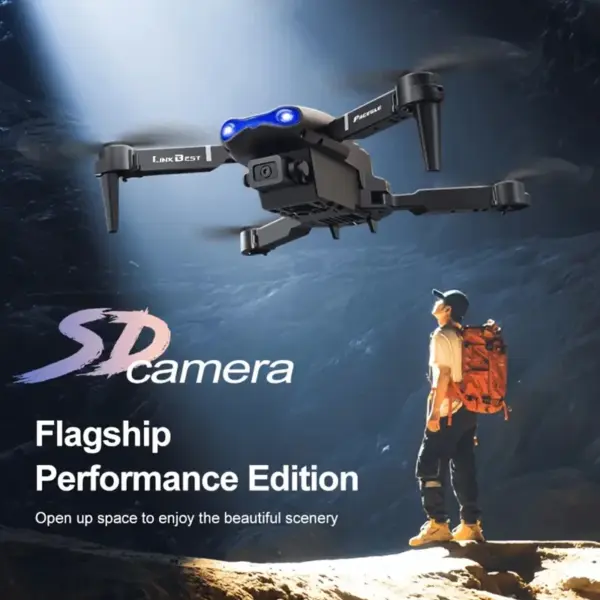 ZNLYRION Foldable RC Drone with Dual HD Camera Optical Flow Positioning Obstacle Avoidance FPV WIFI APP Control One Key Return 360° Flip Quadcopter Toy for Beginners