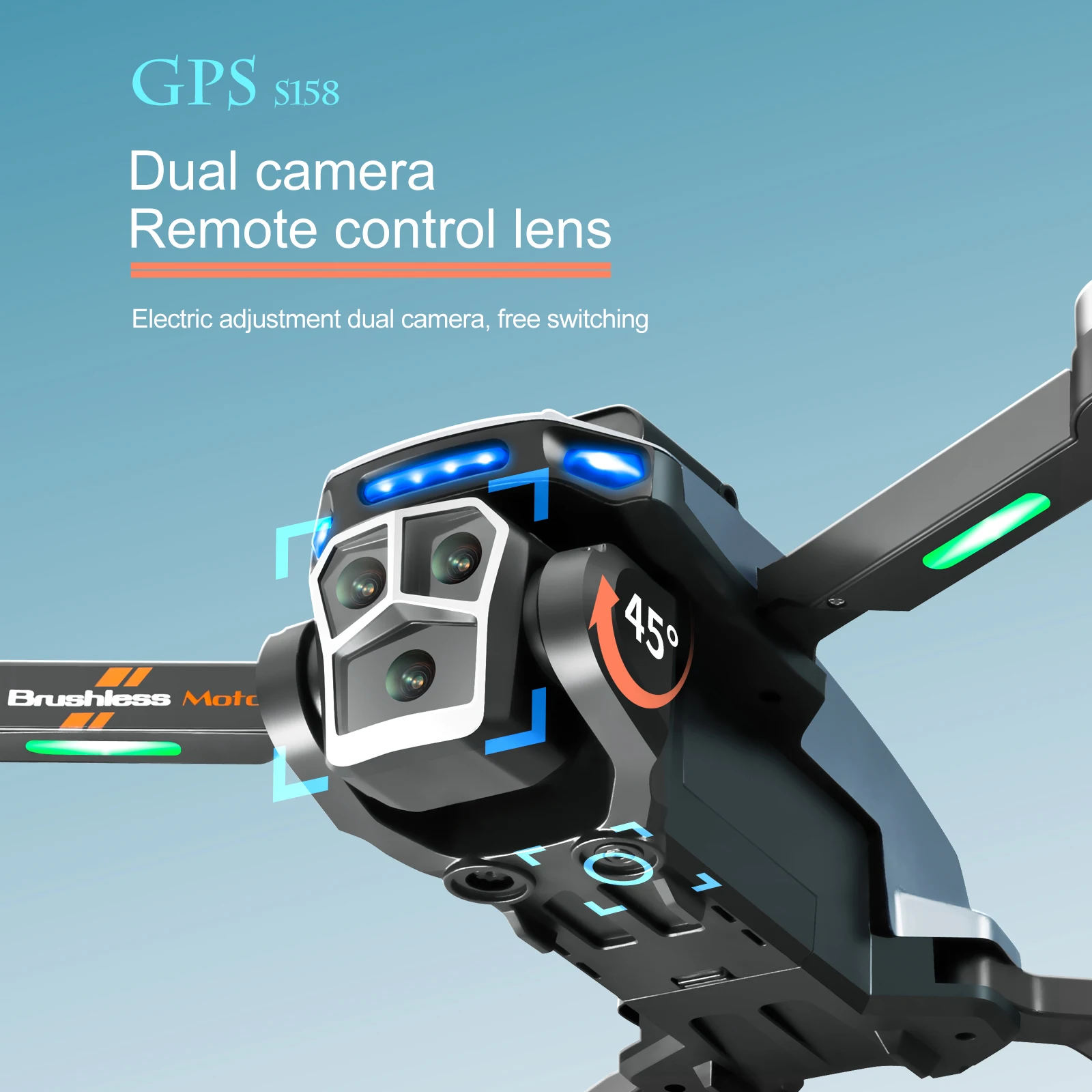 S158 GPS Drone with Triple Camera, 360° Obstacle Avoidance, Brushless Motor, 5G Image Transmission, and Auto Return Home