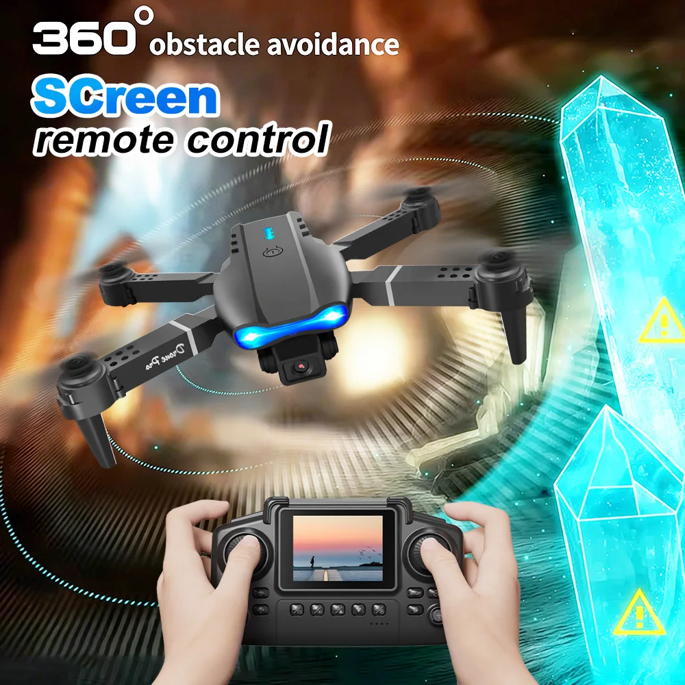 ZNLYRION E99 PRO RC Drone with Screen Remote Control 4K Dual Camera Optical Flow Positioning Obstacle Avoidance Foldable FPV WIFI APP Control One Key Return 360° Flip Quadcopter Toy for Beginners
