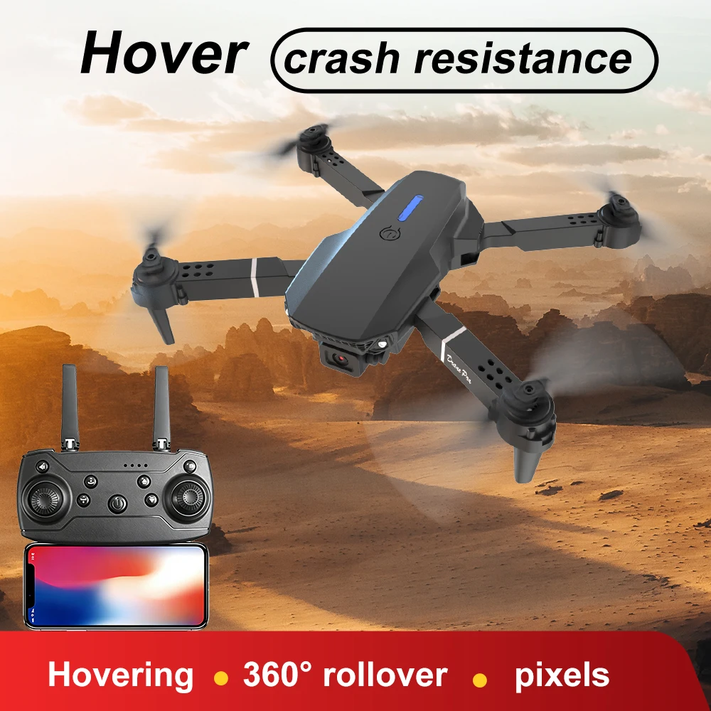 ZNLYRION E88 Pro RC Drone with 4K Dual Camera 15Mins Battery Life Altitude Hold and Foldable Design Perfect for Indoor & Outdoor Use