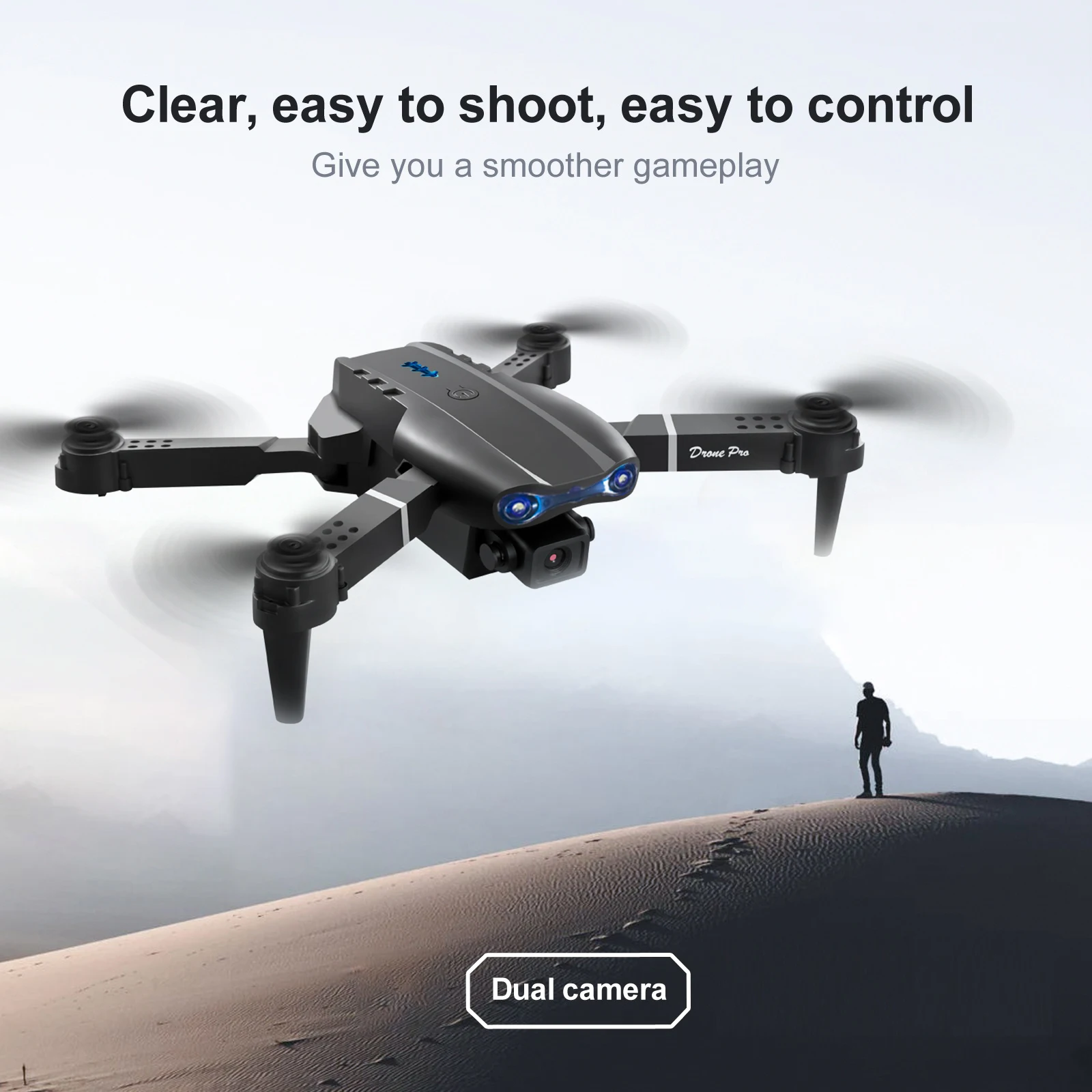 ZNLYRION Foldable RC Drone with Dual HD Camera Optical Flow Positioning Obstacle Avoidance FPV WIFI APP Control One Key Return 360° Flip Quadcopter Toy for Beginners