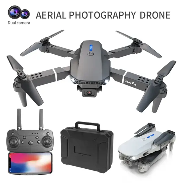 ZNLYRION 4K Dual Camera FPV Drone E88 Pro 15Mins Flight Time Foldable Quadcopter with Altitude Hold Headless Mode One-Key Takeoff/Landing