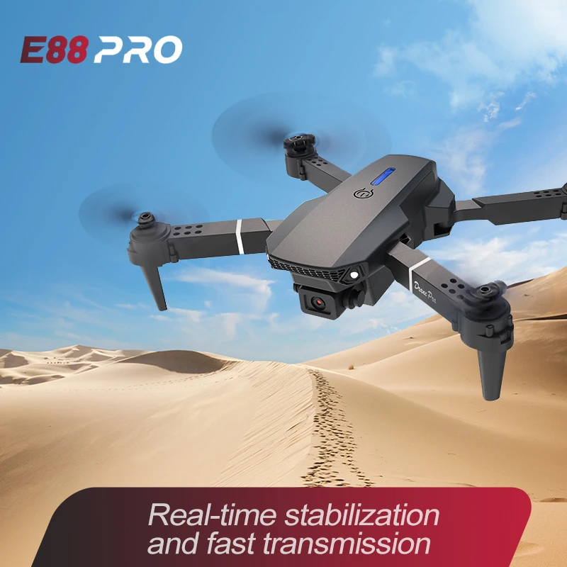 ZNLYRION E88 Pro 4K HD Dual Camera Drone Foldable Design Smart Hover 2.4G Remote Control Drone with LED Light for Beginners Kids Adults