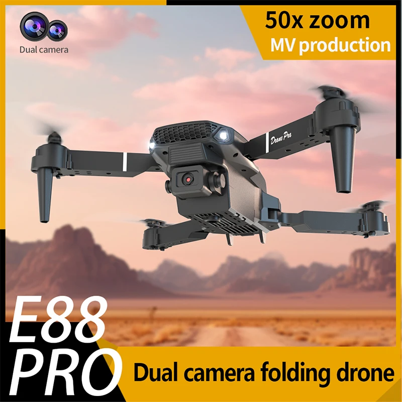 ZNLYRION 4K Dual Camera FPV Drone E88 Pro 15Mins Flight Time Foldable Quadcopter with Altitude Hold Headless Mode One-Key Takeoff/Landing