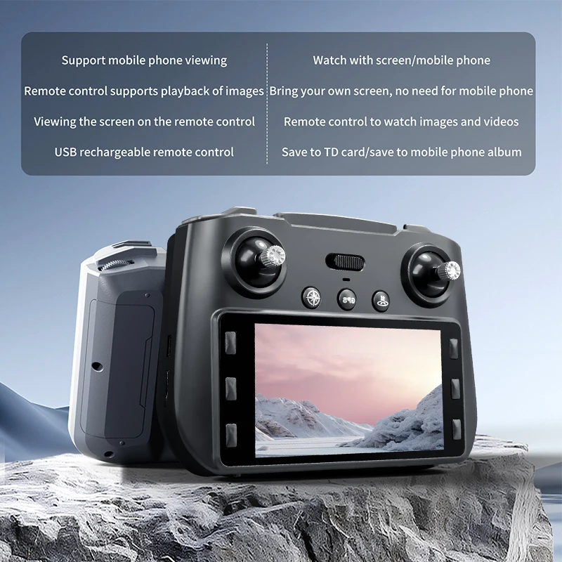 ZNLYRIONS159 GPS Drone with Built-in Screen Remote 8K Camera Brushless Motor Optical Flow + GPS Dual Positioning and Auto Return Home