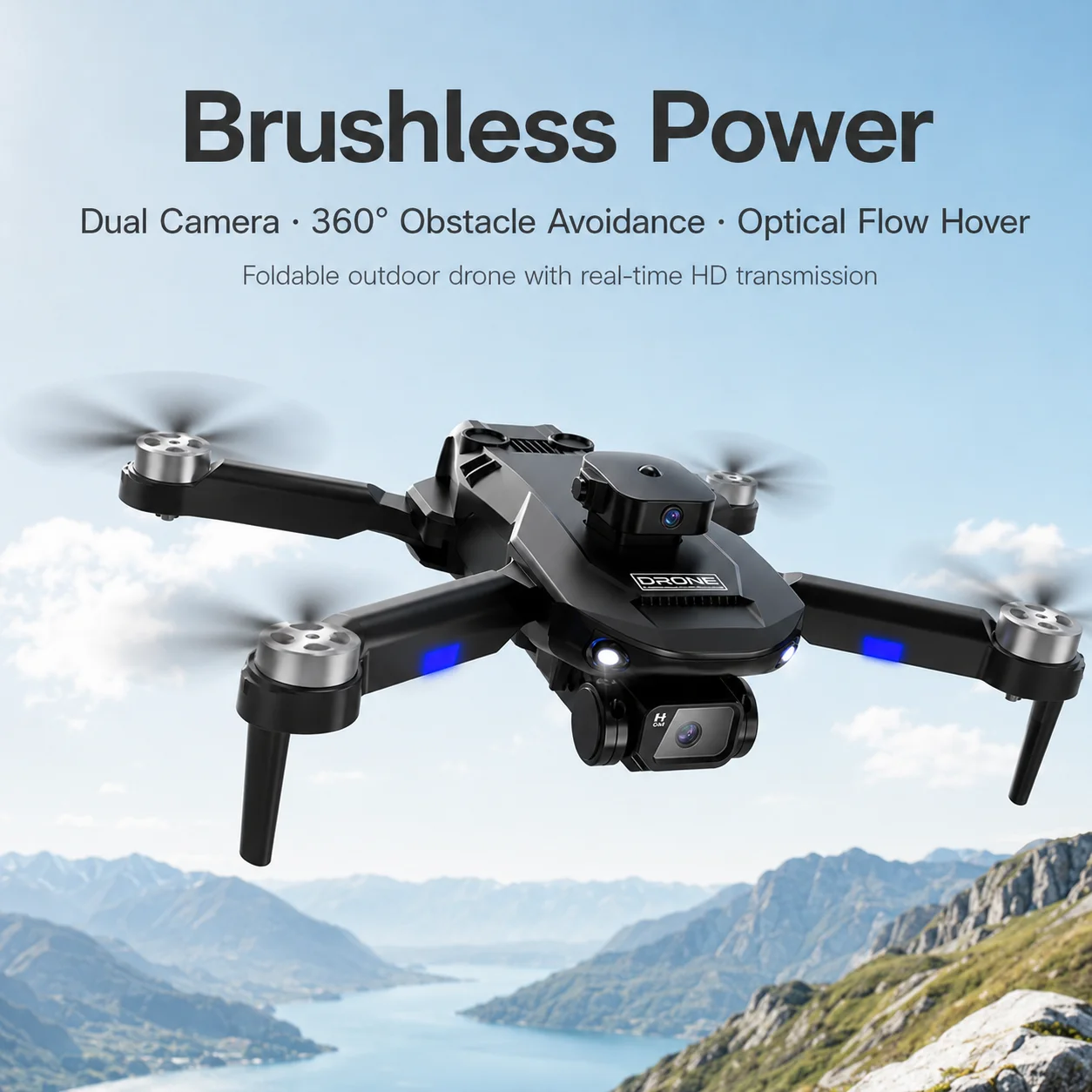 ZNLYRION 4K Dual Camera Brushless Drone F196 360° Obstacle Avoidance Optical Flow Positioning 20Mins Flight Time WIFI FPV RC Quadcopter