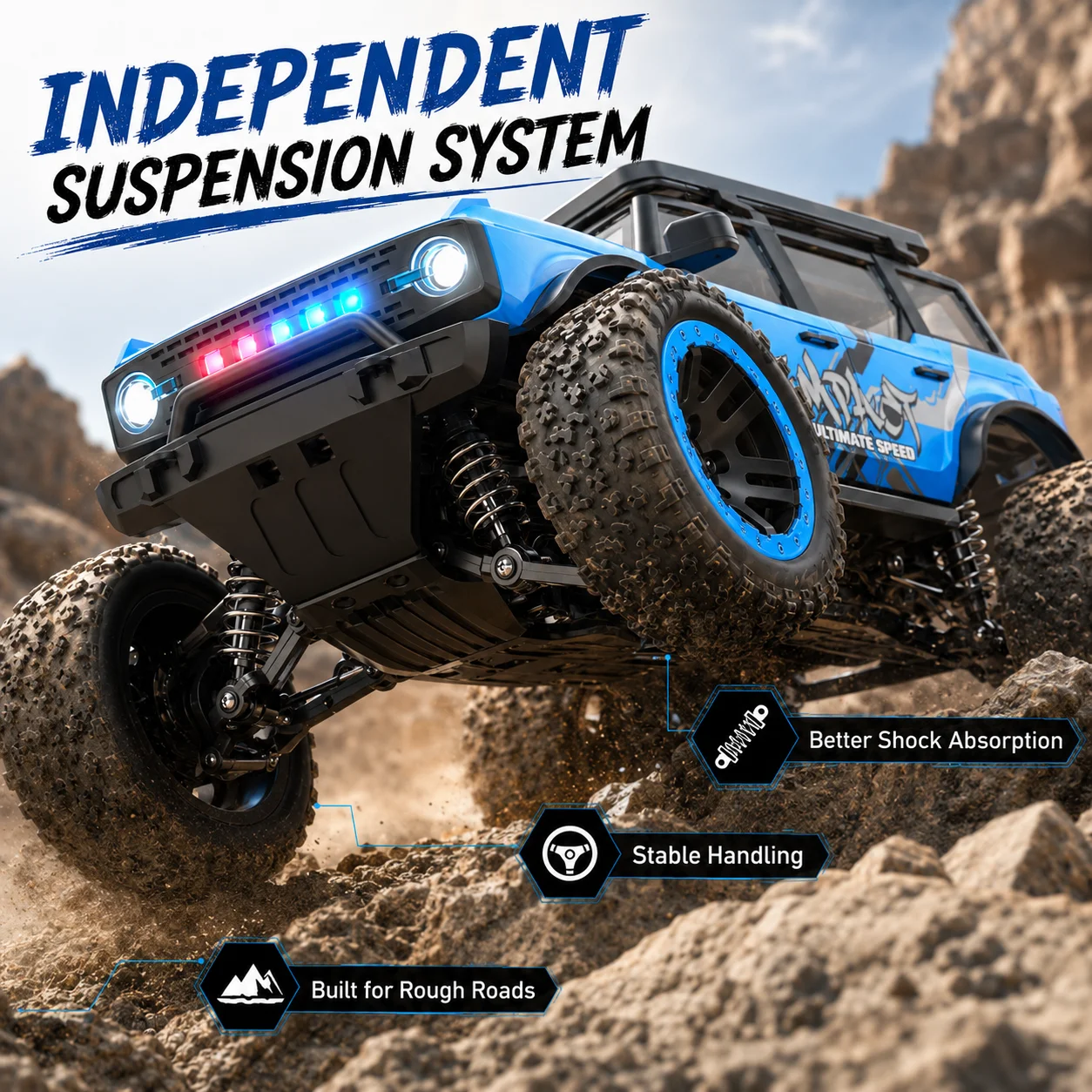 ZNLYRION SG201MAX PRO RC Monster Truck 4WD Brushless 1:20 Scale 55KM/H 2.4G Remote Control Off-Road Car with LED Lights for Boys and Adults