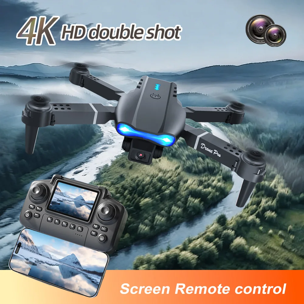 ZNLYRION E99 PRO RC Drone with Screen Remote Control 4K Dual Camera Optical Flow Positioning Obstacle Avoidance Foldable FPV WIFI APP Control One Key Return 360° Flip Quadcopter Toy for Beginners