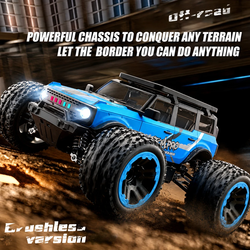 ZNLYRION Off-Road Car RC Toy Monster Truck SG201MAX PRO 4WD Brushless 55KM/H 2.4G Remote Control with LED Lights for Boys and Adults