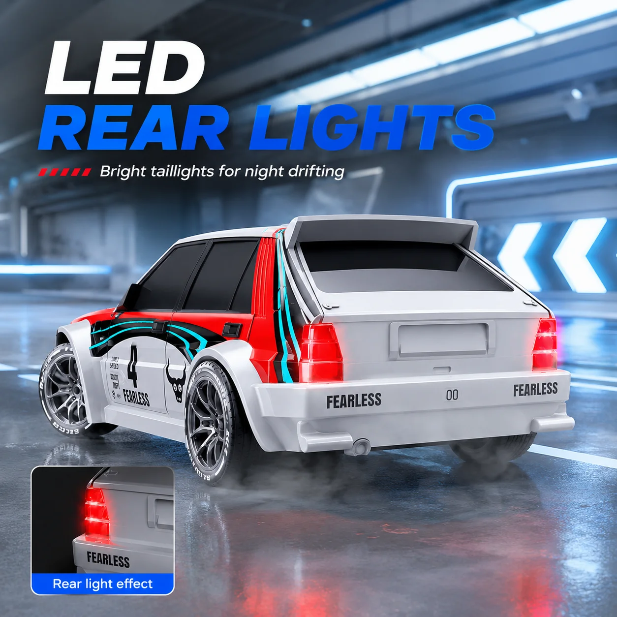 ZNLYRION 204PRO 1:24 4WD RC Drift Car 20KM/H High Speed 2.4G Remote Control Racing Car With 2 Sets Tires Front&Rear LED Lights 2 Speed Mode Hobby RC Vehicle