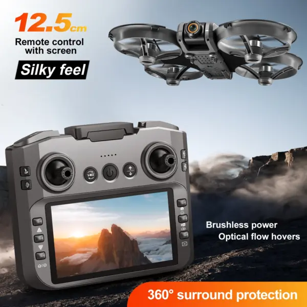 ZNLYRION S156 Beginner-Friendly Brushless Drone with Built-in Screen FPV, Optical Flow Hover, and 360° Crash Protection