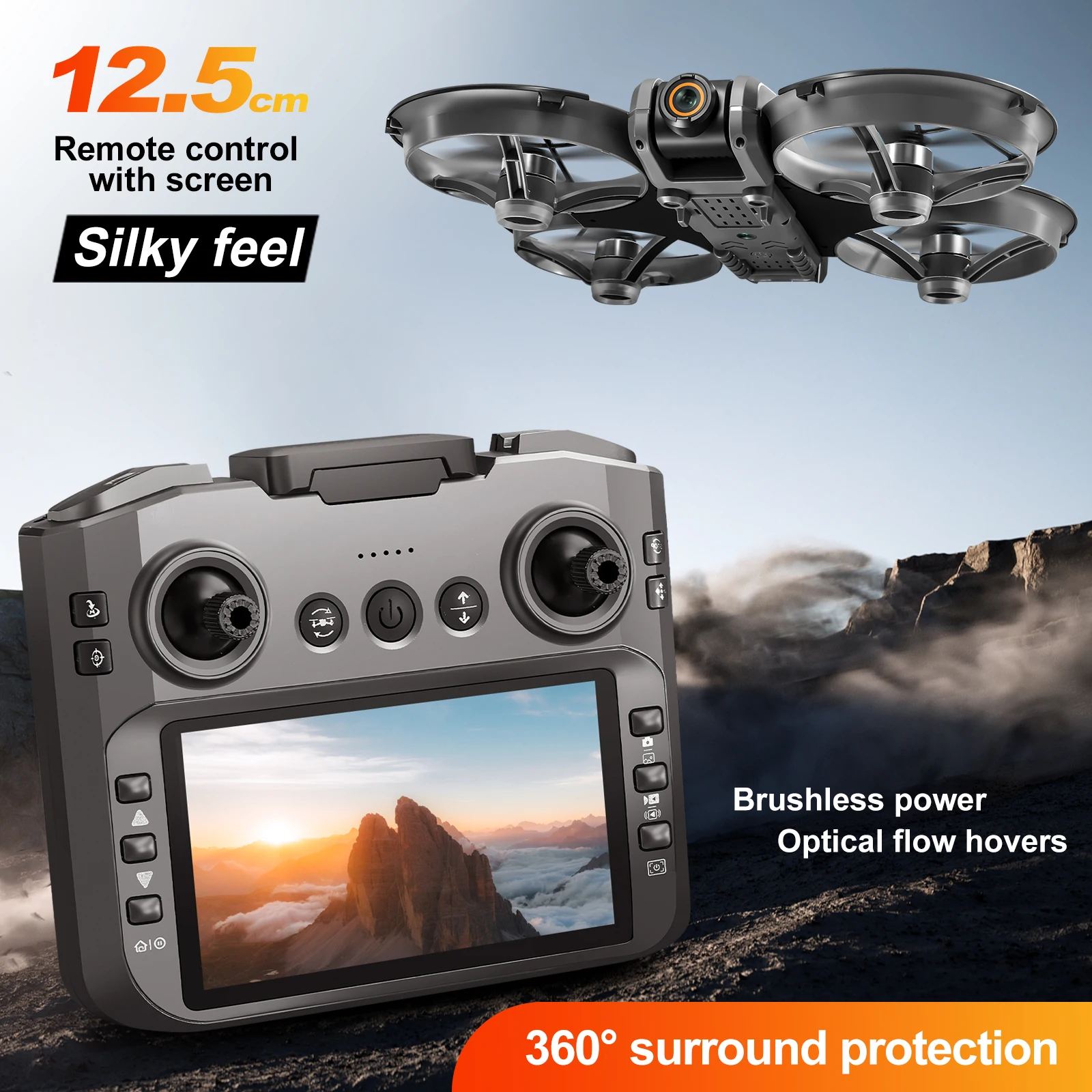 ZNLYRION S156 Beginner-Friendly Brushless Drone with Built-in Screen FPV, Optical Flow Hover, and 360° Crash Protection