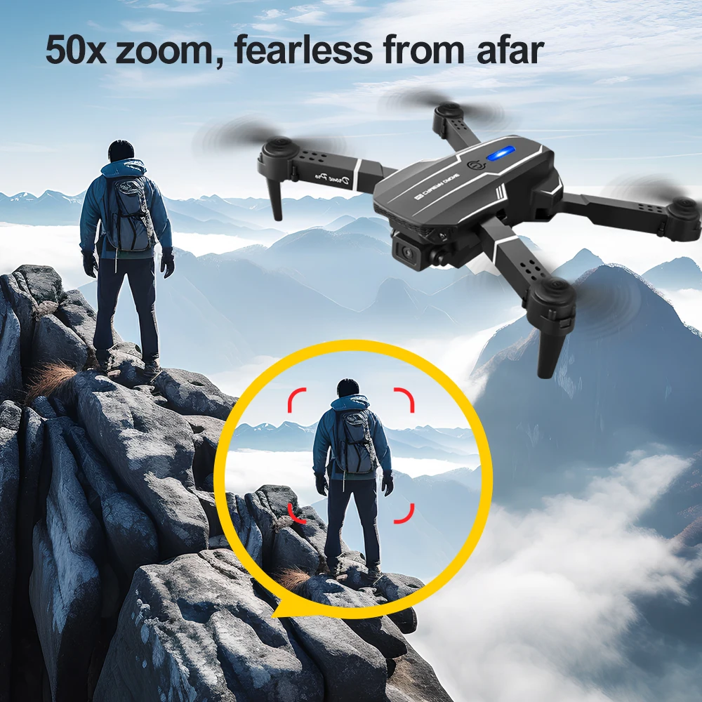 ZNLYRION 2.4Ghz S101 RC Drone with HD Dual Camera Altitude Hold Path Planning Flight 3-Speed Adjustable Foldable Drone Toy