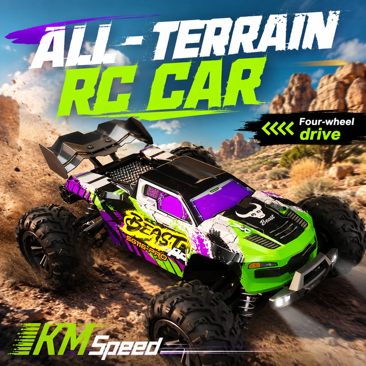 ZNLYRION RC Off-Road Monster Truck Buggy 1:16 4 Wheel Drive SG116MAX PRO Vehicle Optional Brushless Motor Anti-Slip Tire Remote Control Racing Truck