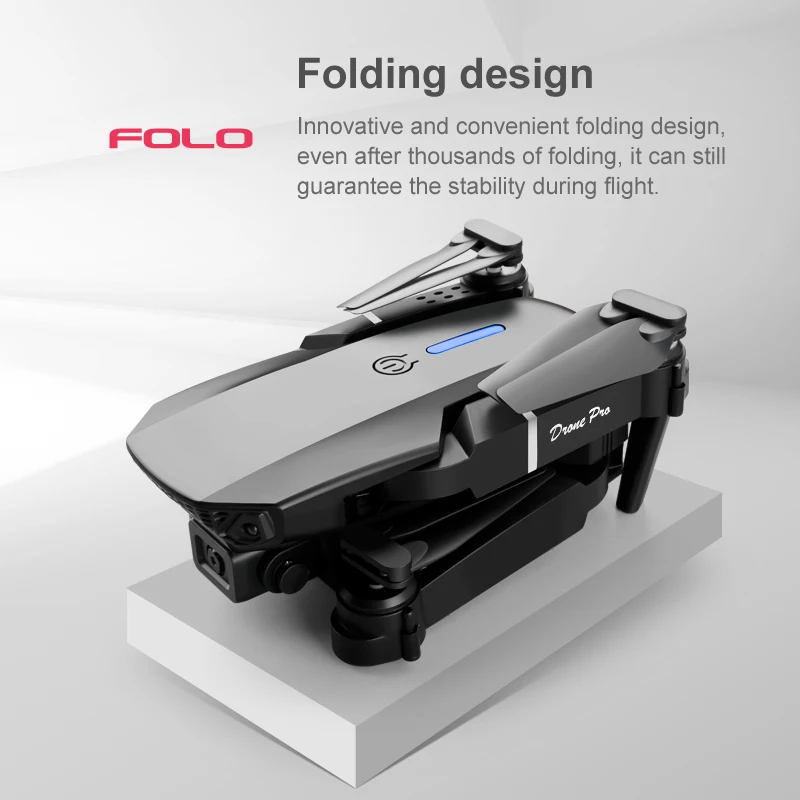 ZNLYRION E88 Pro 4K HD Dual Camera Drone Foldable Design Smart Hover 2.4G Remote Control Drone with LED Light for Beginners Kids Adults