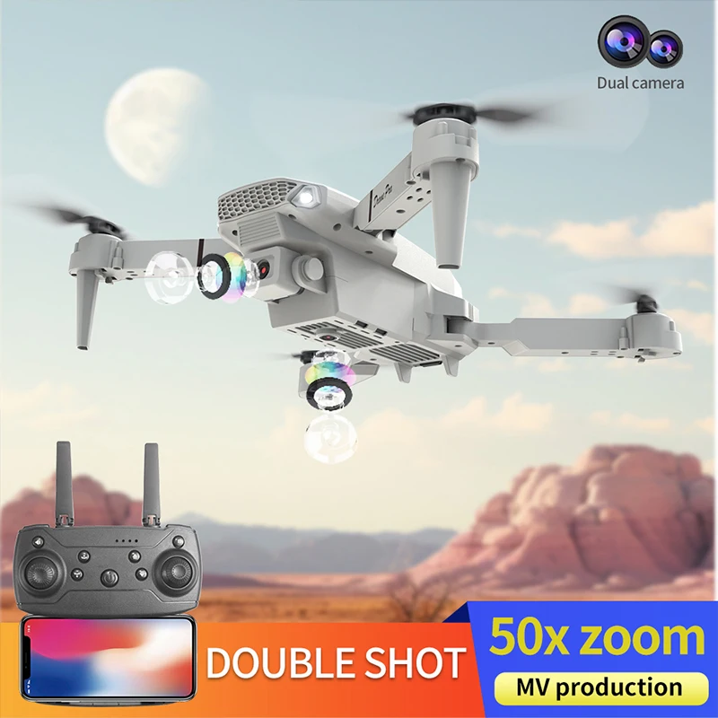 ZNLYRION 4K Dual Camera FPV Drone E88 Pro 15Mins Flight Time Foldable Quadcopter with Altitude Hold Headless Mode One-Key Takeoff/Landing