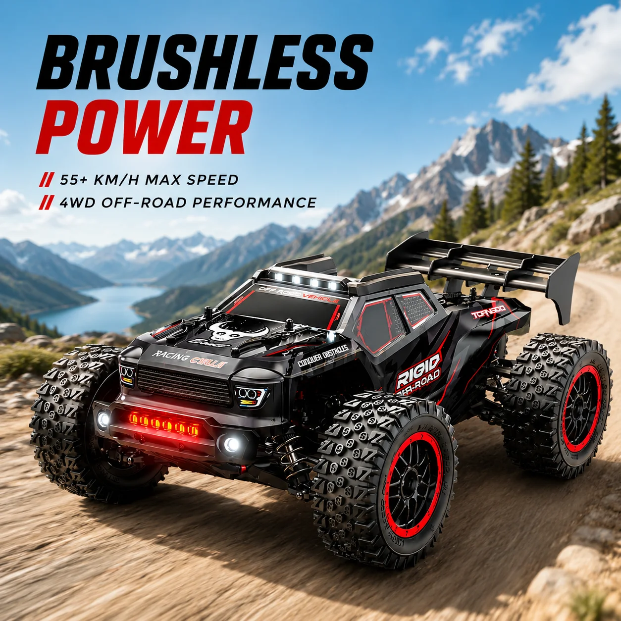 ZNLYRION SG316MAX Brushless RC Off Road Truck 55+KM/H 4WD All Metal Differential Chassis 2.4G Full Proportional Remote Control RC Buggy With LED Light Hobby Car