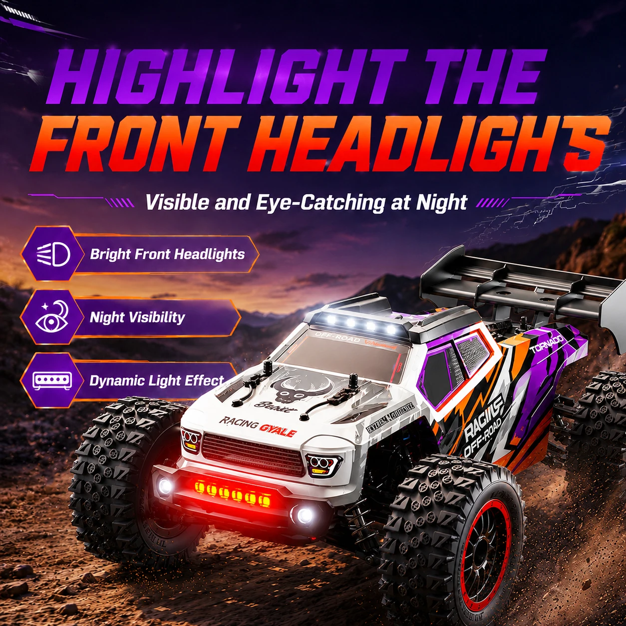 ZNLYRION RC Truck SG316MAX PRO High Speed Brushless Full Metal Gear Differential 2.4Ghz 300M Remote Distance LED Headlight Big Foot RC Car For Adult Hobby