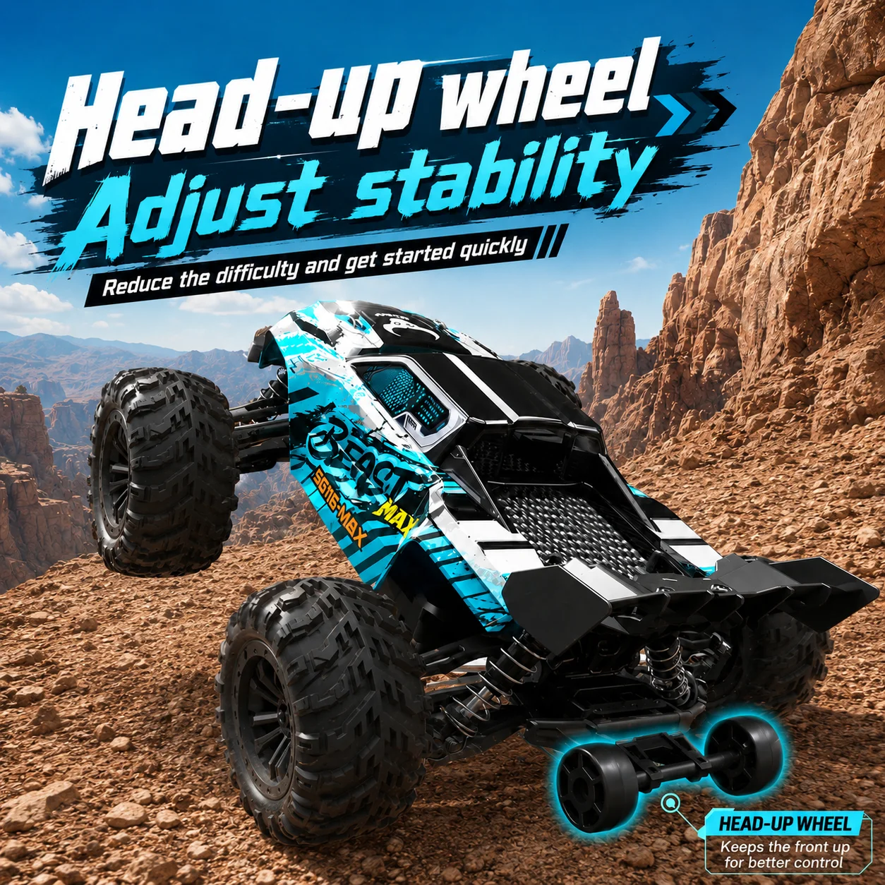 ZNLYRION RC Off-Road Monster Truck Buggy 1:16 4 Wheel Drive SG116MAX PRO Vehicle Optional Brushless Motor Anti-Slip Tire Remote Control Racing Truck