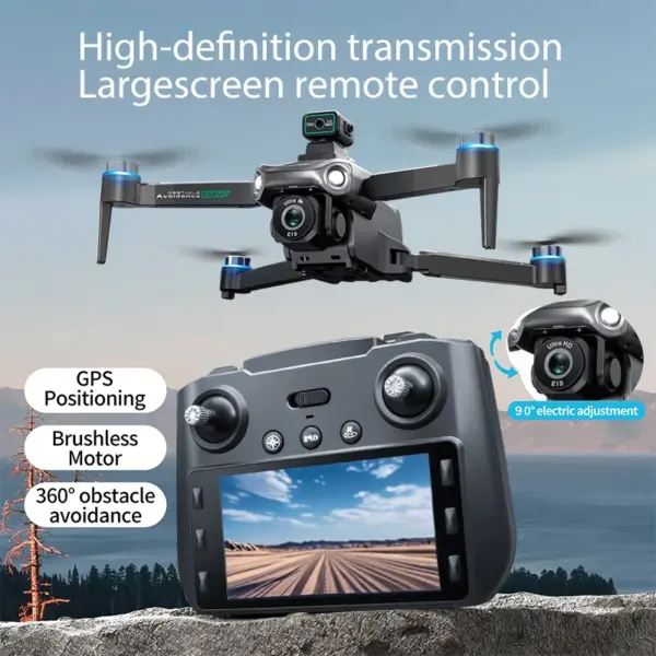 ZNLYRIONS159 GPS Drone with Built-in Screen Remote 8K Camera Brushless Motor Optical Flow + GPS Dual Positioning and Auto Return Home