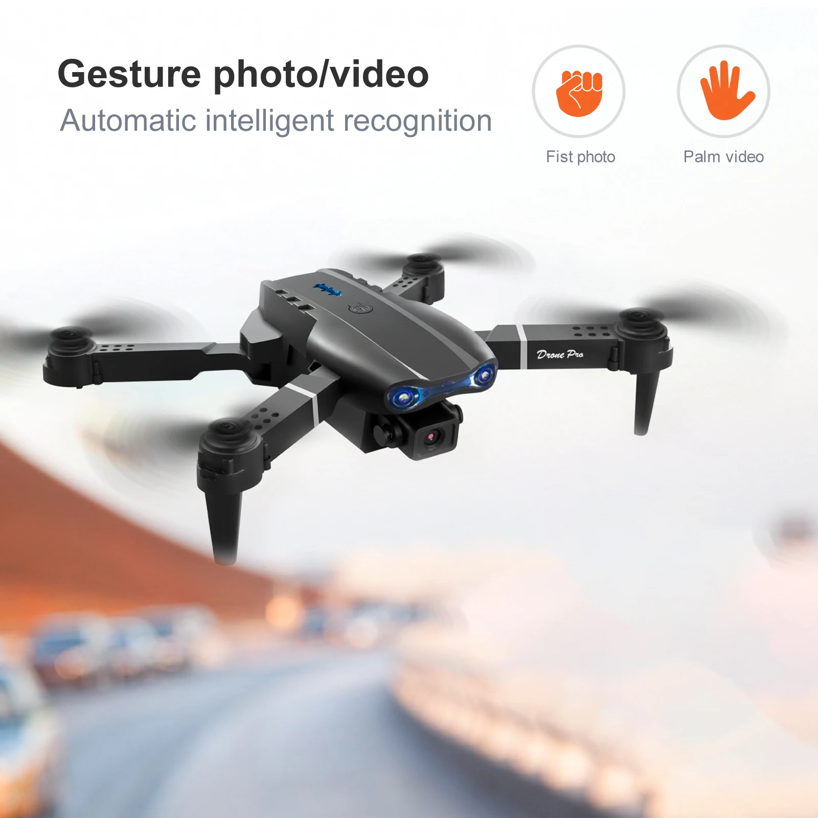 ZNLYRION Drone Toy Dual Camera FPV Drone Optical Flow Hover Foldable RC Quadcopter APP Path Flight Beginner Drone Toy