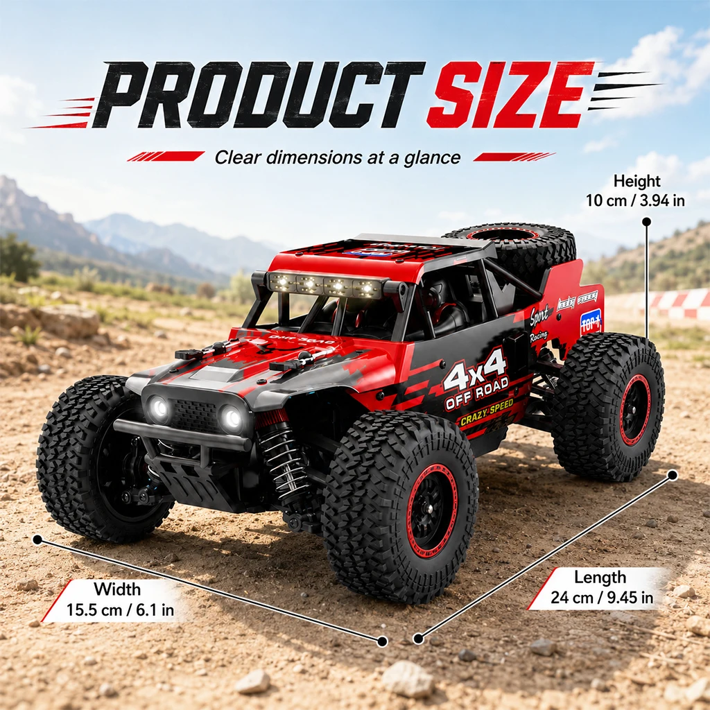 ZNLYRION RC Monster Truck SG202MAX Scale1:16 Truck 4WD Brushless 55KM/H 2.4G Remote Control Off-Road Car with LED Lights for Boys Adults