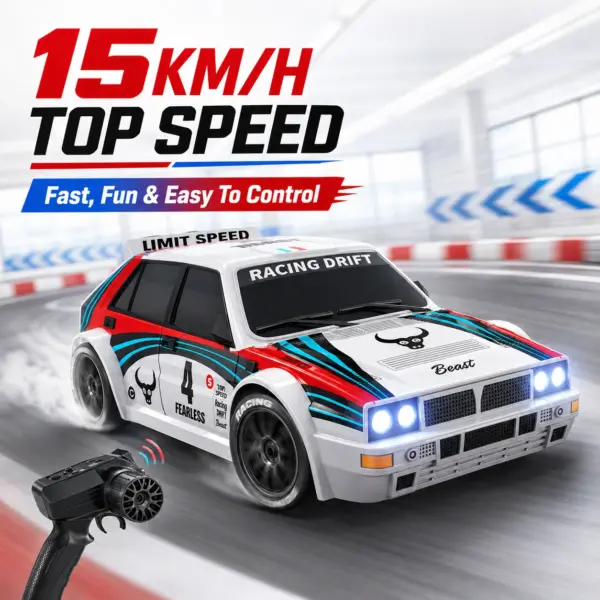ZNLYRION RC Drift Car High Speed 20KM/H 4WD Chassis 2.4Ghz Radio Controlled Rally Racing Vehicle Two Kinds Tyres Night Light RC Hobby Gift